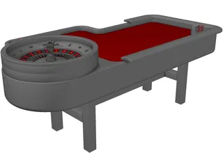 Gambling Roulette Table 3D Model