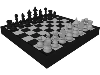 Chess Board 3D Model