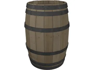 Wooden Barrel 3D Model