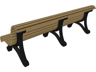 Garden Bench 3D Model