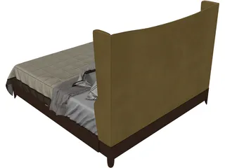 Baker Dane Upholstered Bed 3D Model