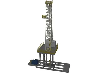 On-Shore Oil Rig 3D Model