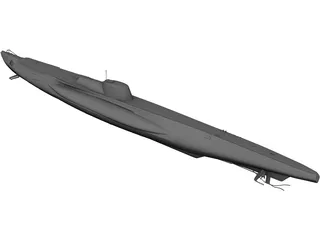 Submarine Aircraft Carrier U-820 3D Model