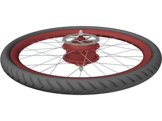 Rear Wheel with CVT Hub 3D Model