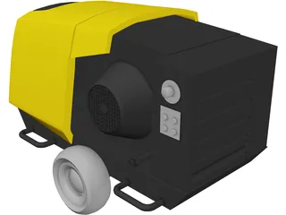 Mobile Air Compressor 3D Model