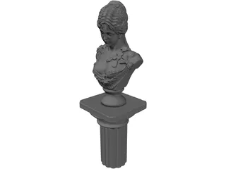 Woman Goddess Statue 3D Model