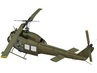 UH-1H Marines (Vietnam) 3D Model