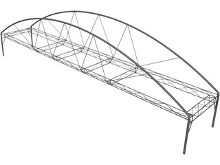 Arched Fink Truss Bridge 3D Model