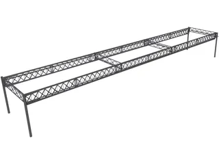 Truss Girder Bridge 3D Model