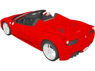 Ferarri 458 Spider (2012) 3D Model