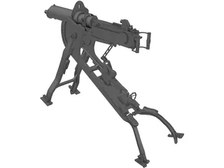 MG08 Machine Gun 3D Model
