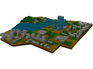 Astana River 3D Model