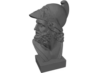 Roman Bust Statue 3D Model