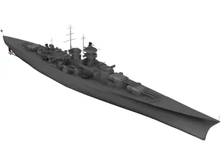 Gneisenau Cruiser 3D Model