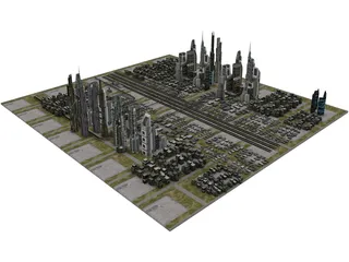 Metro City of the Future 3D Model