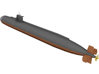 Los Angeles Class Attack Sub 3D Model