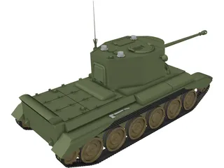 Cruiser Mk VIII Challenger A30 3D Model