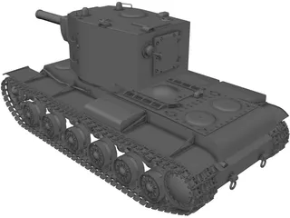 KV-2 Heavy Tank 3D Model