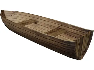 Wood Boat 3D Model