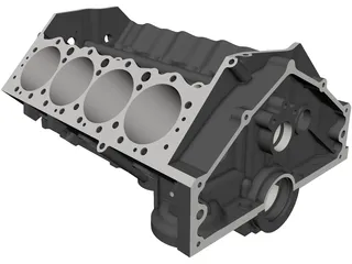 Small Block Chevrolet Engine Block 3D Model