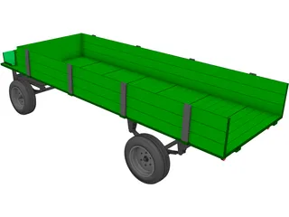 Farm Wagon 3D Model