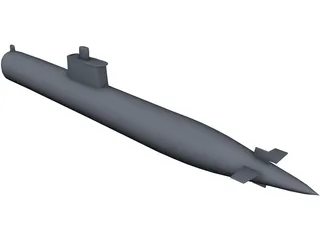 Ming Class Submarine 3D Model