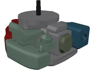 Lawn Mower Engine 3D Model