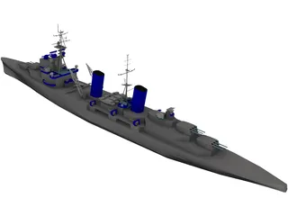 Belfast Light Cruiser 3D Model