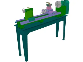 Metal Lathe 3D Model