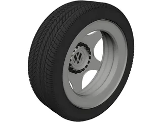 VW Rim and Tyre 3D Model