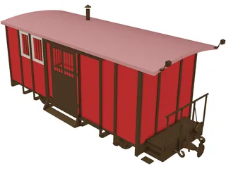 Train Car Box 3D Model
