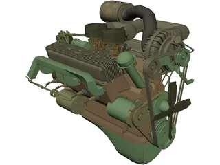 Engine Ford Supercharged V8 3D Model