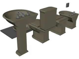 Bathroom Furniture Set 3D Model