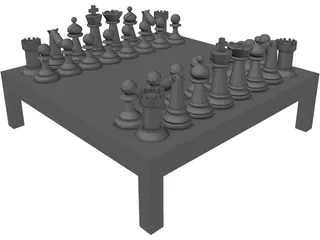 Chess Board 3D Model