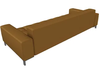 Couch Leather Pillow 3D Model