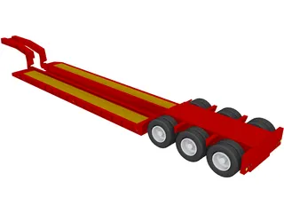 Lowboy Trailer 3D Model