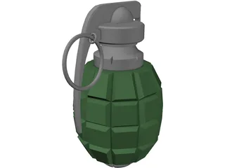 40 Segments Hand Grenade 3D Model