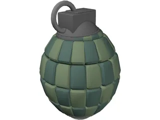 80 Articulated Segments Hand Grenade 3D Model