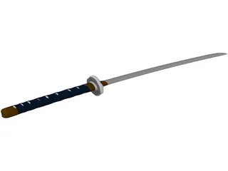 Short Katana Sword 3D Model