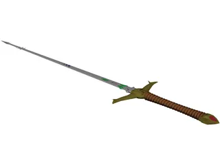 Medieval Thin Sword 3D Model