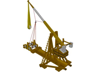 Medieval Catapult Trebuchet 3D Model