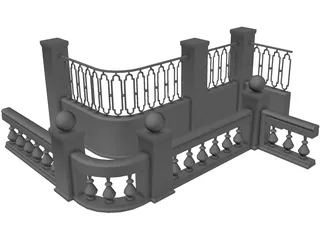 Modular Fence Parts 3D Model