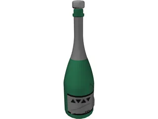 Champagne Bottle 3D Model