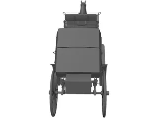 Old Style Horse Carriage 3D Model