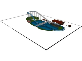 Roller Coaster 3D Model