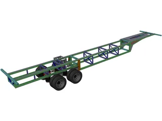 Prototype Trailer Chassis with Suspension 13.6m 3D Model