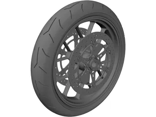 Motorcycle Front Wheel 3D Model