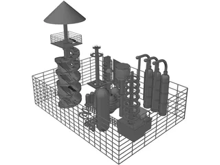 Oil Factory 3D Model