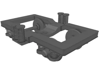 Railroad Bogie 3D Model