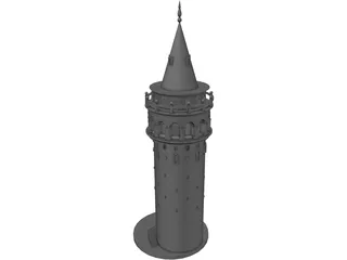 Galata Tower Turkey Istanbul 3D Model